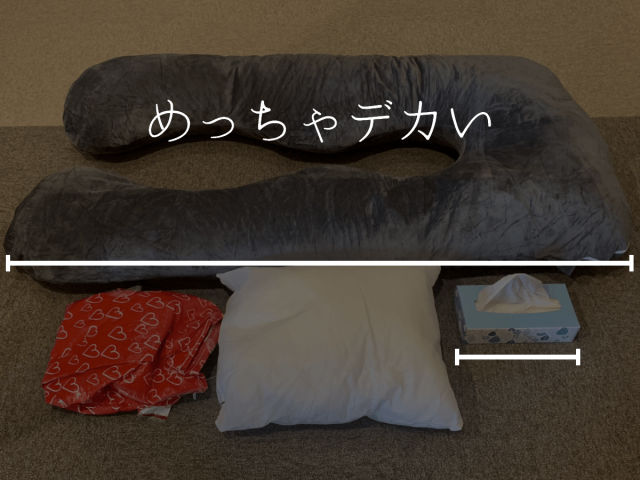 NELKAの抱き枕「ハグモッチ」の大きさ比較